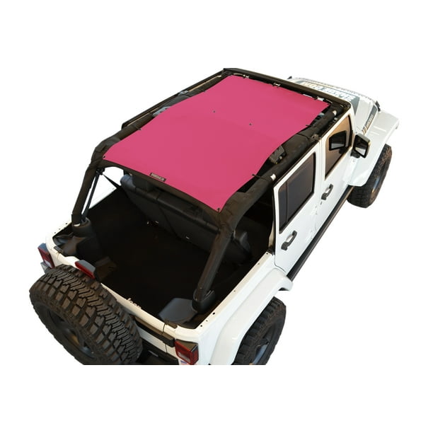 2007-2018 SPIDERWEBSHADE Jeep Wrangler Mesh Shade Top Sunshade UV Protection Accessory USA Made with 5 Year Warranty for Your JKU 4-Door in Pink 2007-2018 SPIDERWEBSHADE Jeep Wrangler Mesh Shade Top Sunshade UV Protection Accessory USA Made with 5 Year Warranty for Your JKU 4-Door in Pink